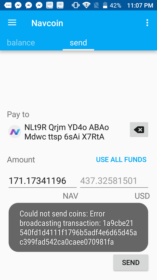 I get a Broadcast Error when trying to send or exchange. : Coinomi Support