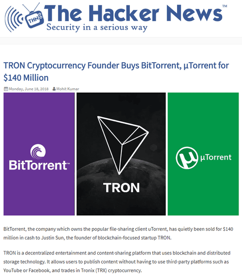 BitTorrent is selling for $M to Justin Sun and his blockchain startup Tron | TechCrunch