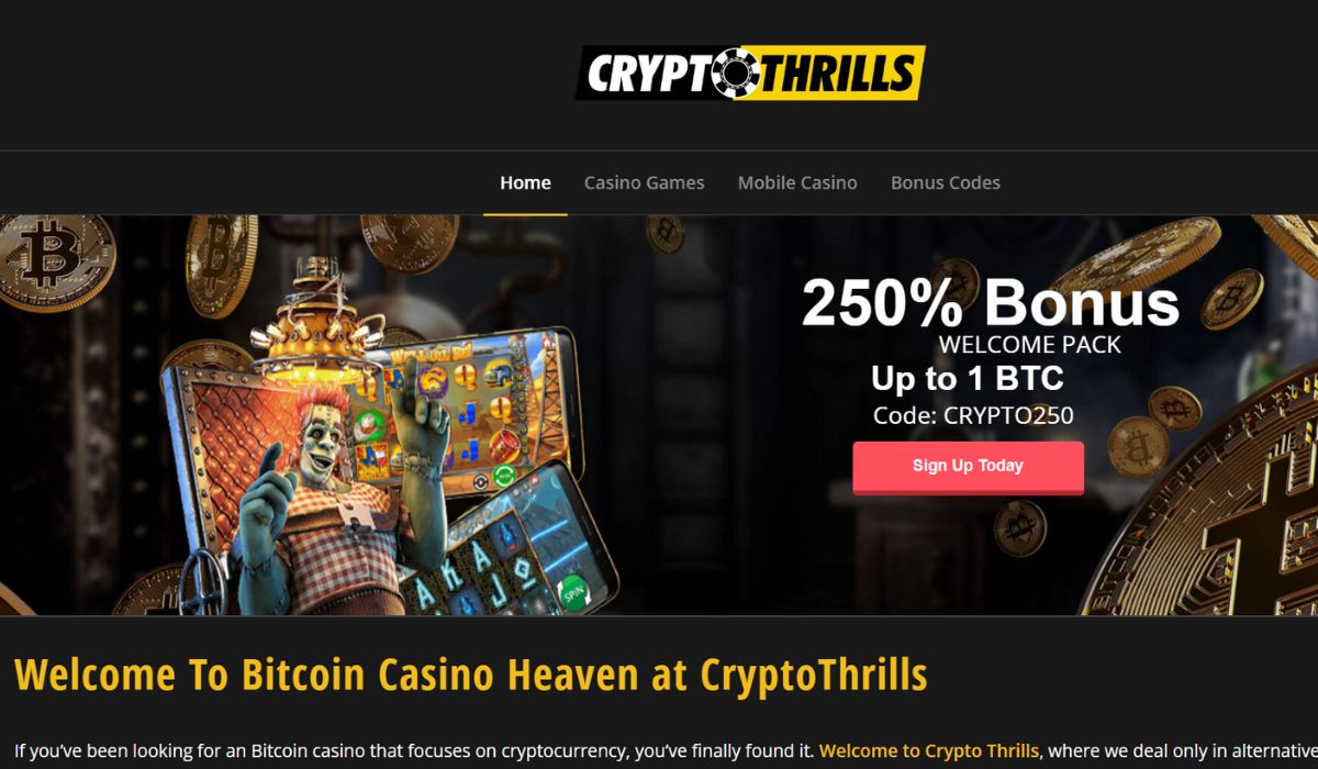 SIGN UP FOR 25 FREE SPINS NO DEPOSIT AT CRYPTO THRILLS CASINO | Casinosafe UK