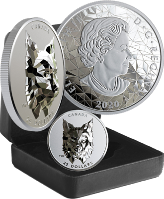 Wolf Bear Lynx Multifaceted Animal Heads $25 Silver Coin Set 3oz