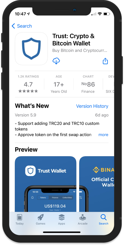 Download free Trust Wallet : Cardano ETH Tron TRX PAX usdt APK for Android