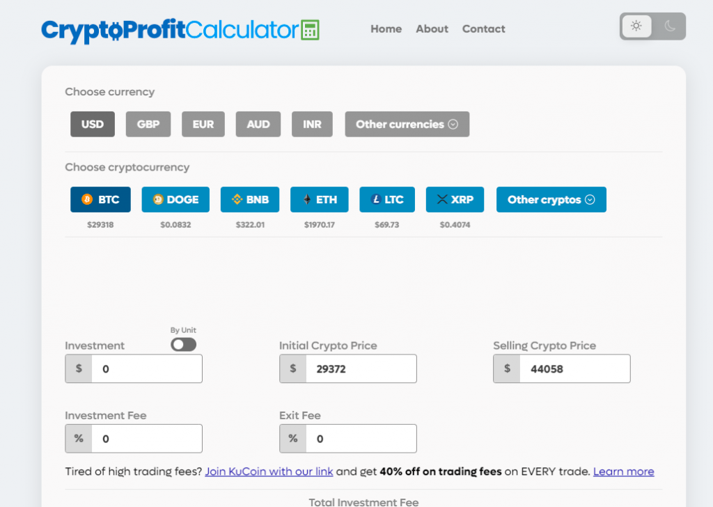 Crypto Calculator and Converter Tool