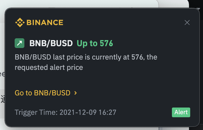 Binance Alerts - Cryptocurrency Alerting