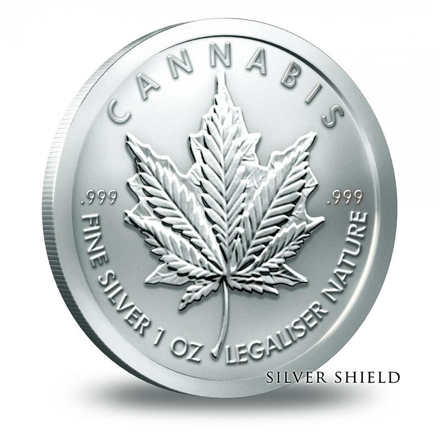 1 Oz Cannabis Round – Silver Bullion | Pure Scottish Silver