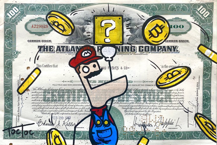 ▷ Painting Mario Bitcoin by Kalo | Carré d'artistes