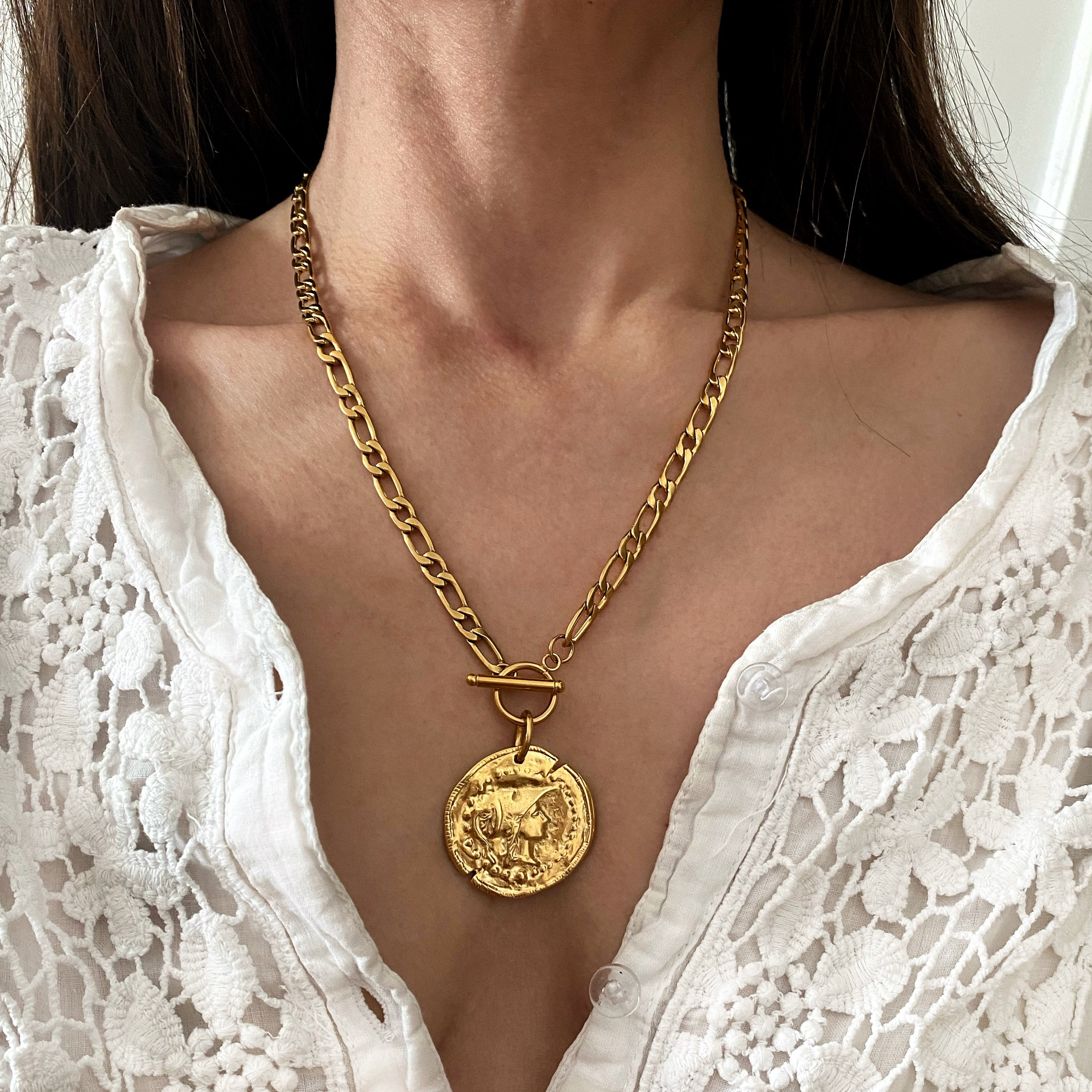 Single Coin Necklace: Big