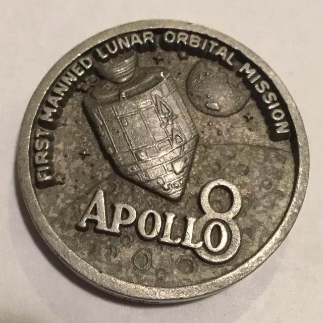 Lot - Vintage Apollo 8 Space Flown Metal Aluminum Coin / Medallion