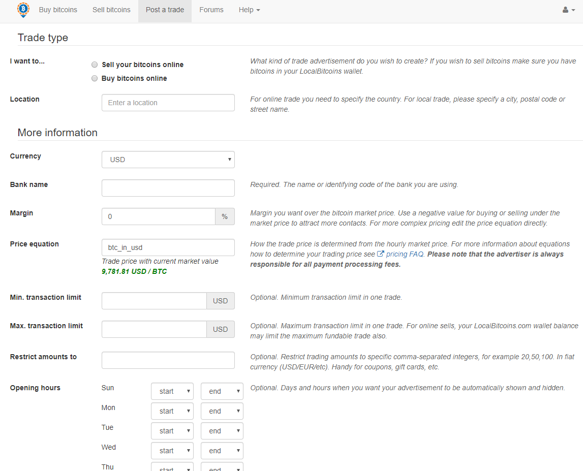 Deposit fee for incoming bitcoin transactions? | Localbitcoins