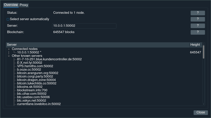 Sparrow - connecting to BTC proxy - Marketplace & Services - Start9 Community