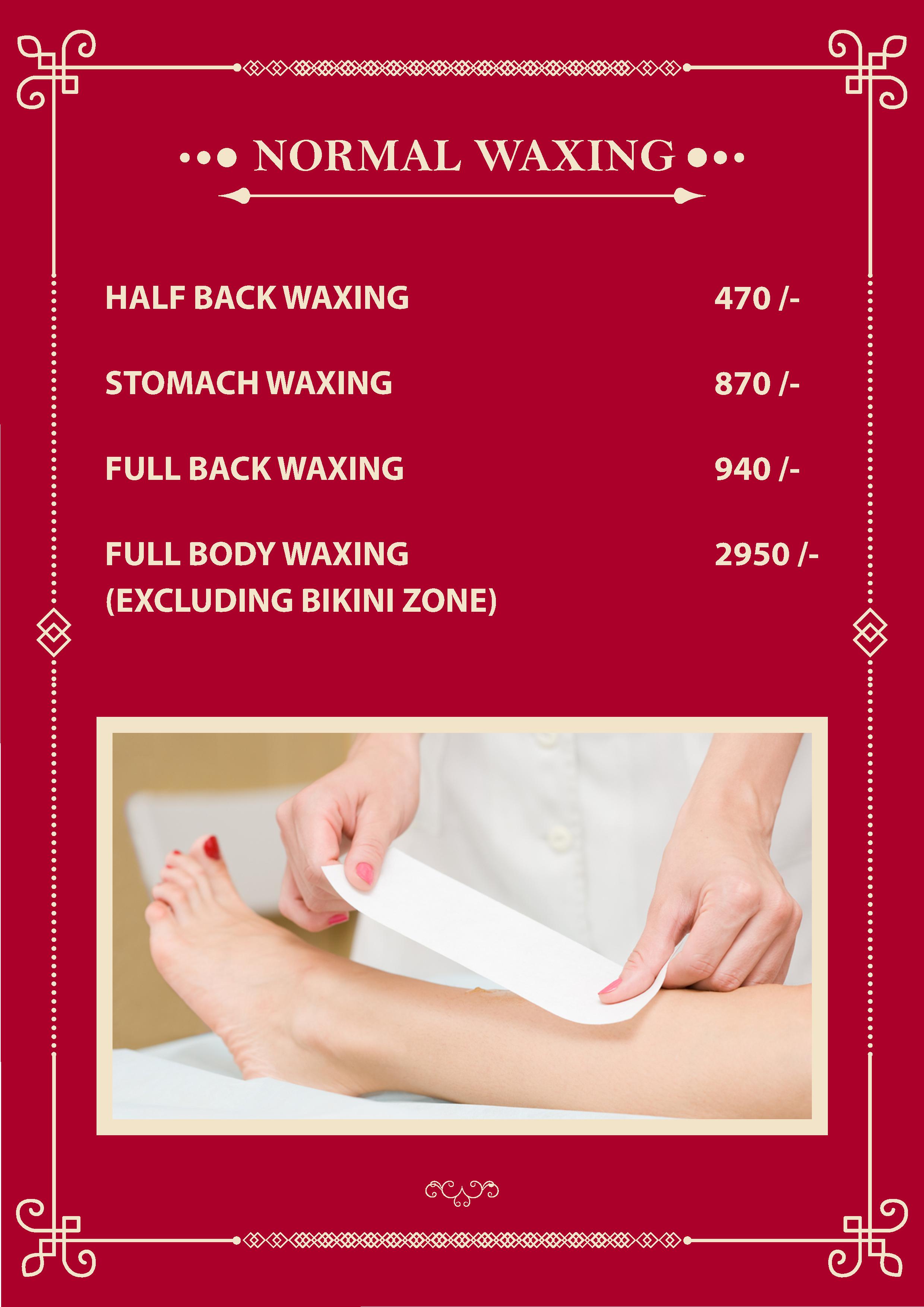 Female Price List – Just Waxing