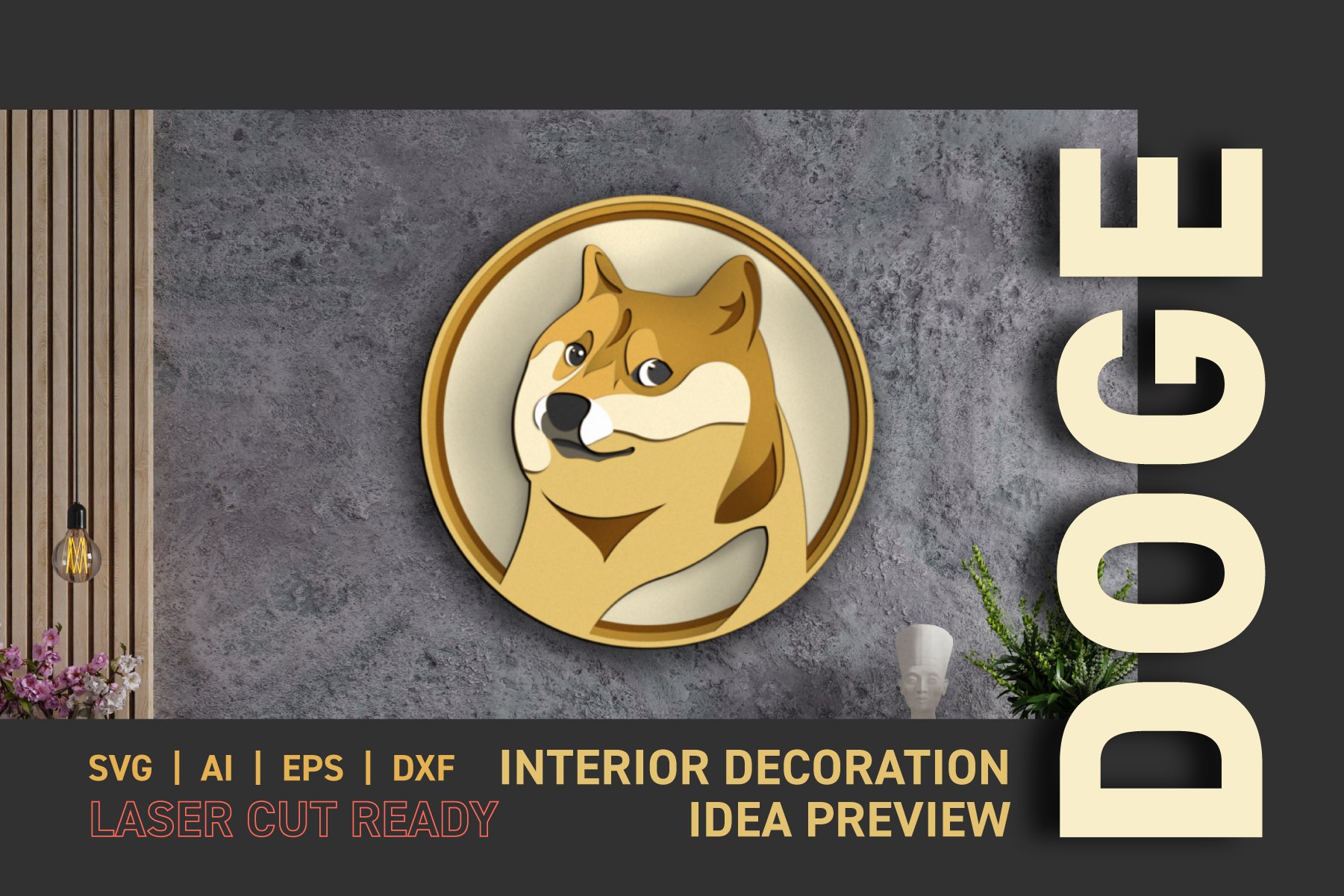 Cryptocurrency Dogecoin Logo IV Art: Canvas Prints, Frames & Posters