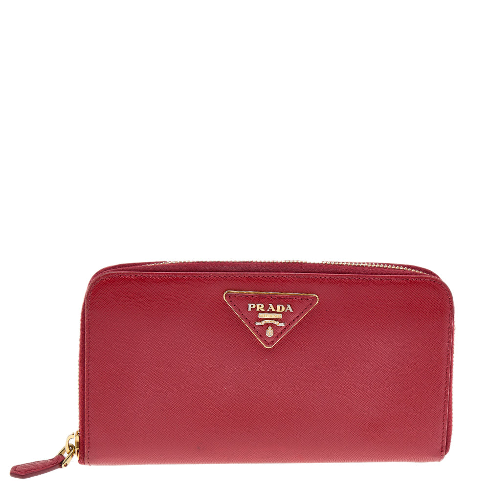 PRADA Saffiano Leather Card Case Gold Buckle Red – Brand Off Hong Kong Online Store