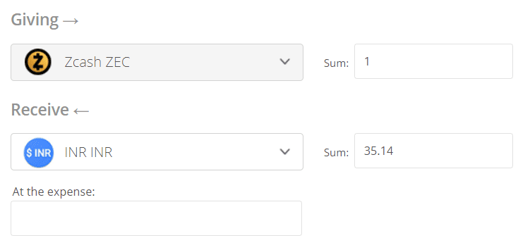 1 INR to ZEC - Indian Rupee to Zcash Exchange Rate - cointime.fun