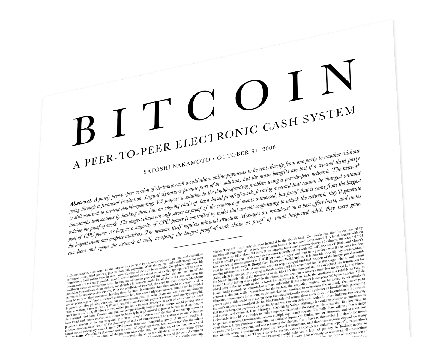 The Bitcoin Whitepaper Summary - Bitcoin's first official document