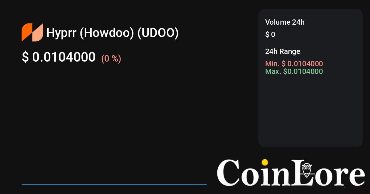 Hyprr (Howdoo) (UDOO) live coin price, charts, markets & liquidity