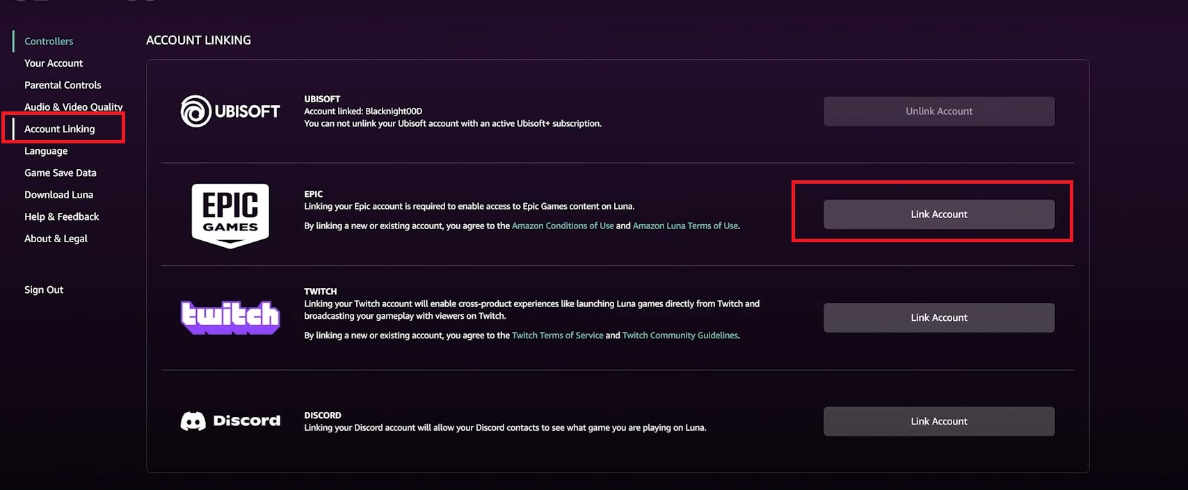 Manage Your Linked Accounts - Support | Amazon Games
