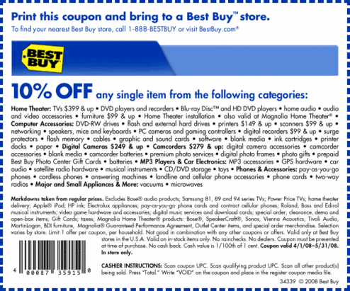 Best Buy 10% off One Single Item−Instant