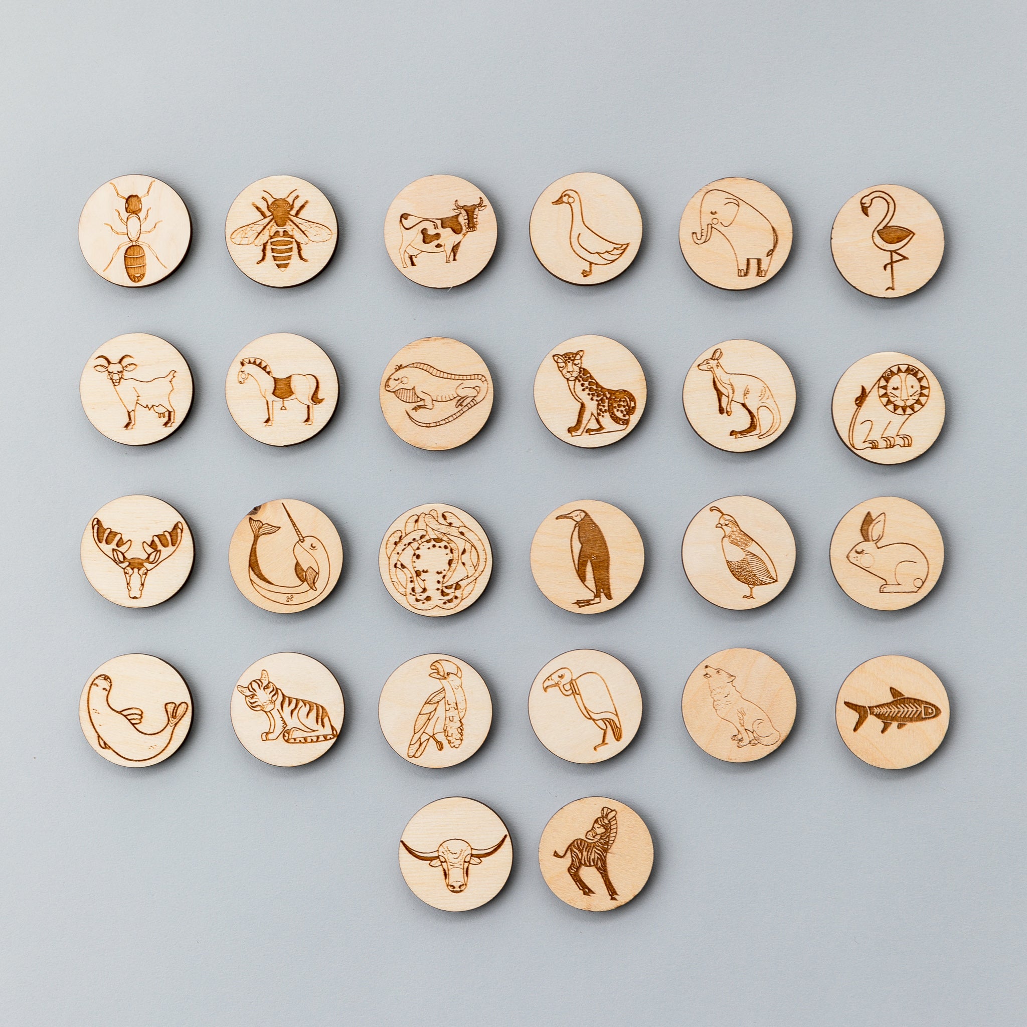 Wooden Animal Alphabet Coins – Playroom Collective