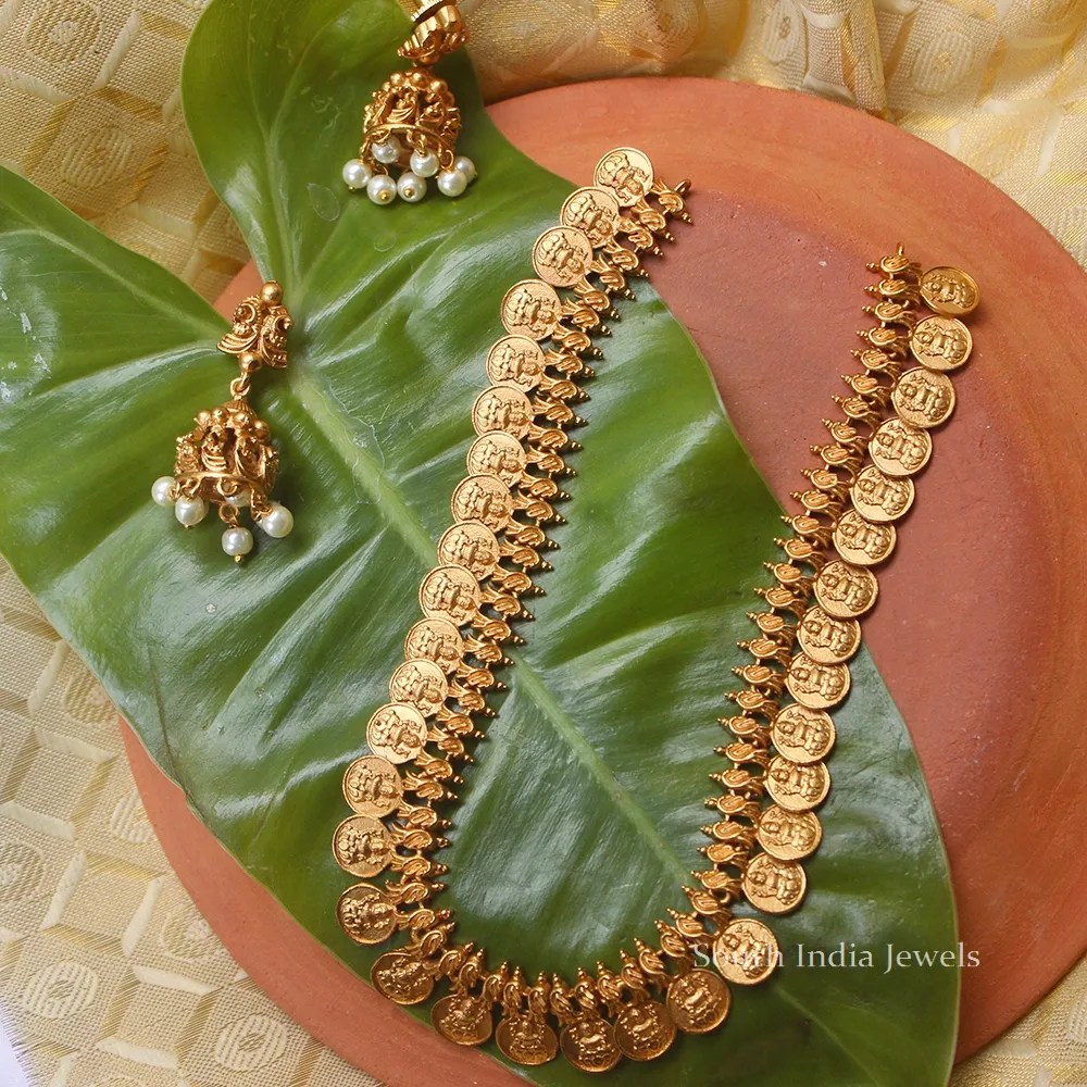 Antique Lakshmi Coin Neckset - Anjos Fashions