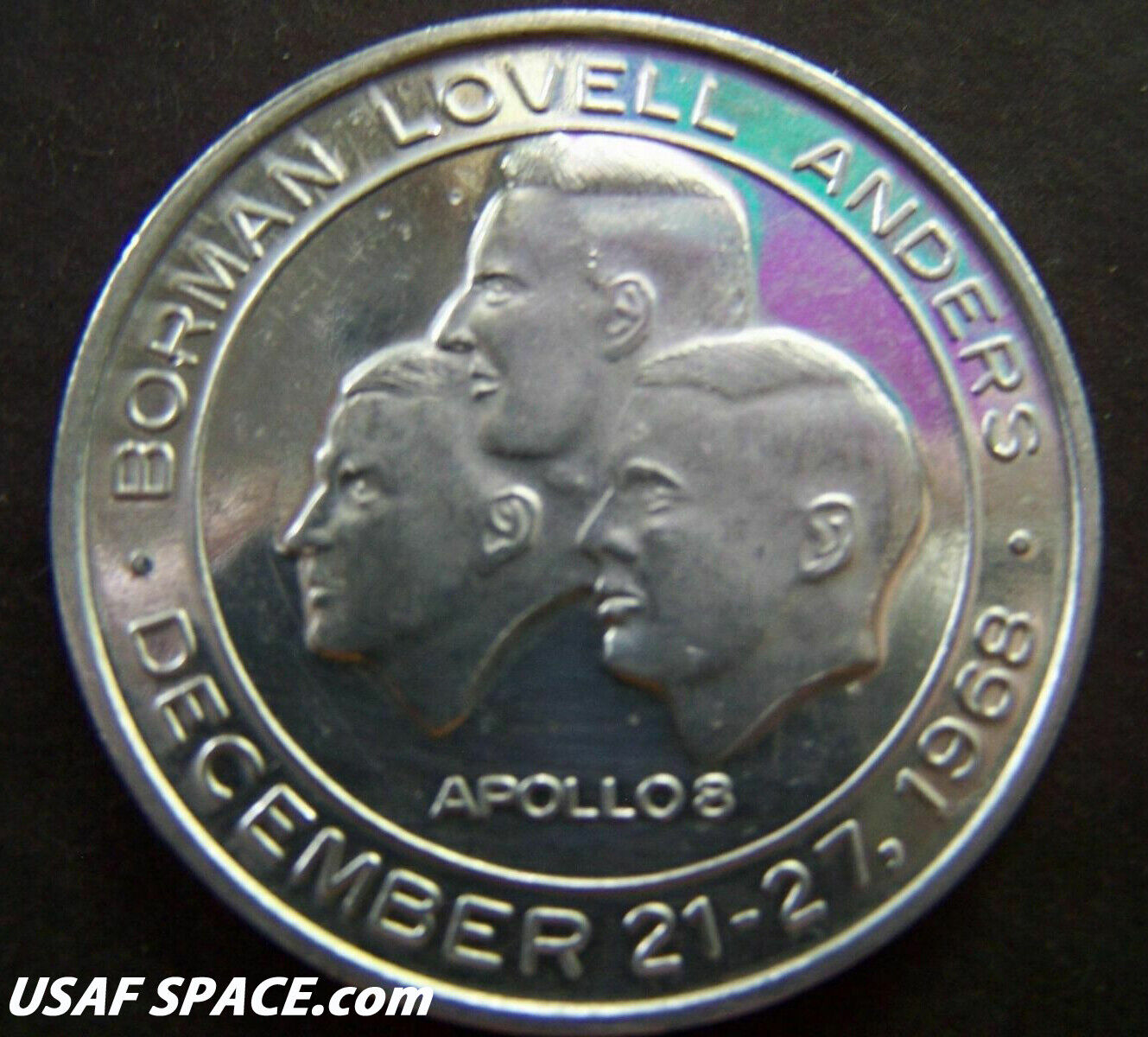 APOLLO 8 BORMAN Lovell Anders Shell Token Coin Medal NASA Space $ - PicClick