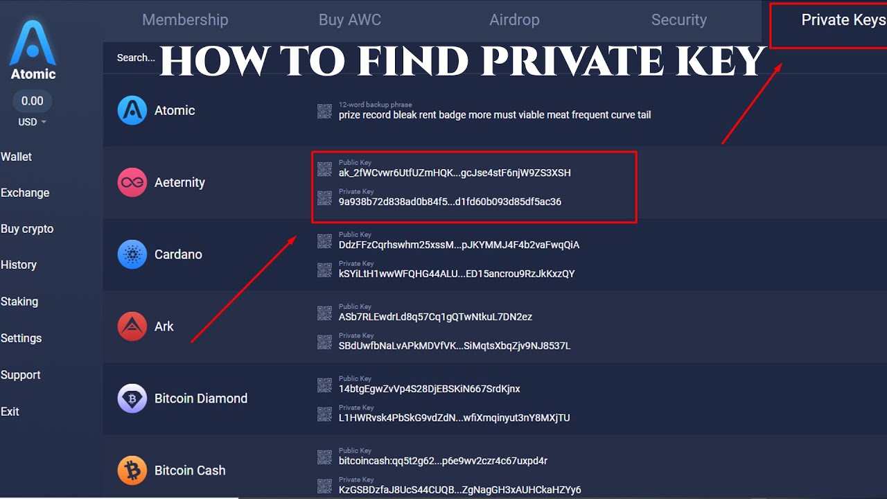 How do I view my private keys/backup phrase? - Atomic Wallet Knowledge Base