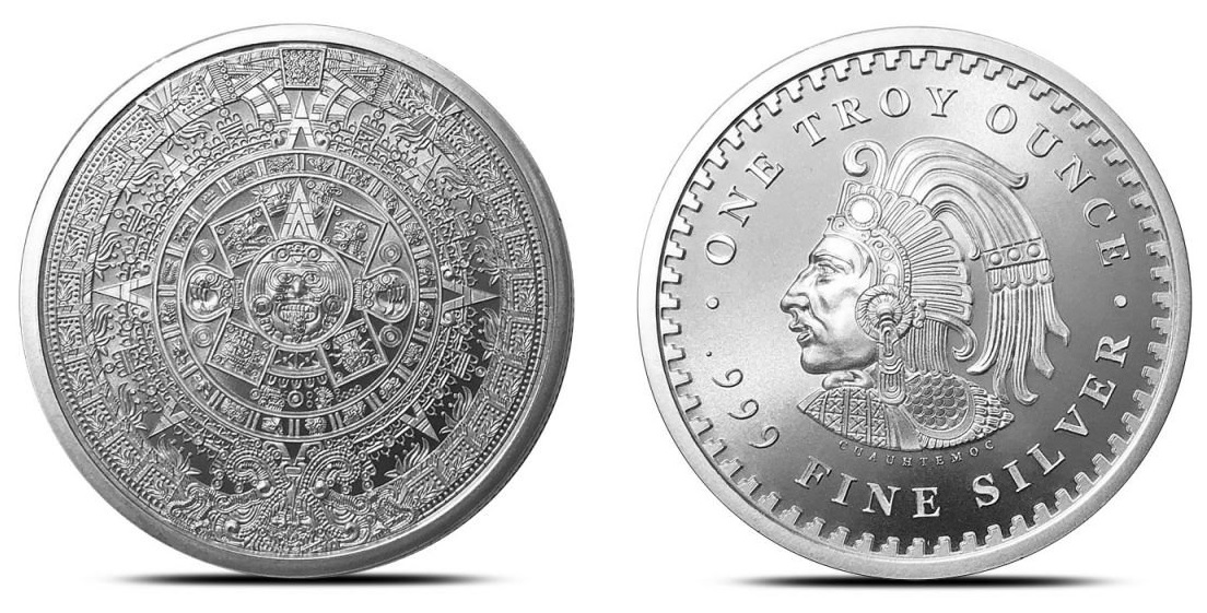 Aztec Calendar 1/10 oz Silver Round - Hero Bullion