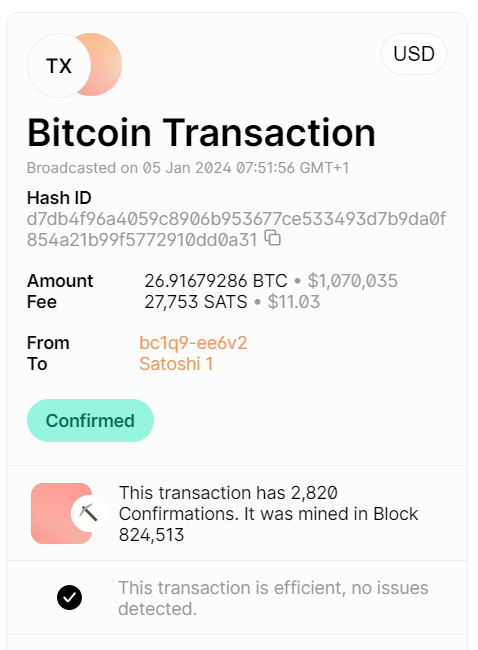 Satoshi Bitcoin (BTC) Wallet Mystery: $ Million Transaction Landed