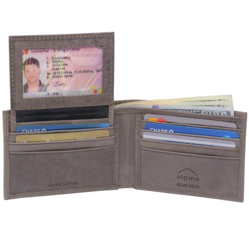 Crayford Colorblock Leather Bifold Wallet with Flip-up ID Window - Ben Sherman