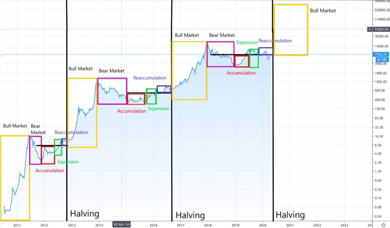 Bitcoin Rainbow Halving Price Regression Chart