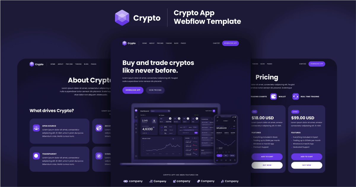 6 Best Free Cryptocurrency Website Template in 