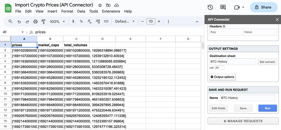 Cryptosheets | Real-time Cryptocurrency Add-In for Excel & Google Sheets