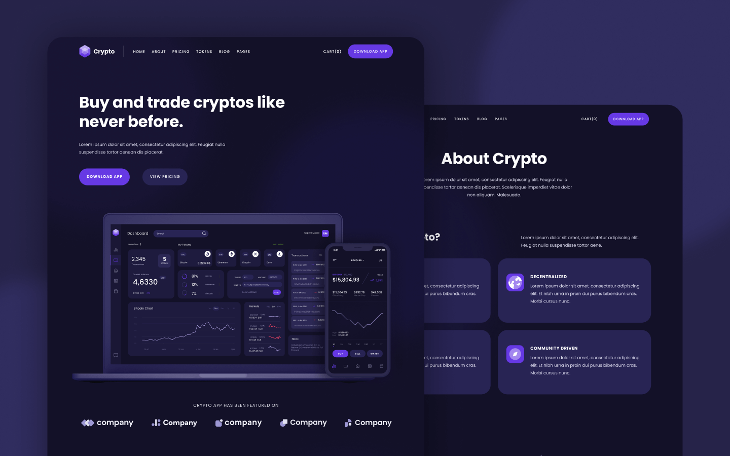 Crypto Template Projects :: Photos, videos, logos, illustrations and branding :: Behance