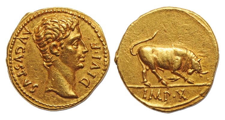 Aureus of Augustus minted in Hispania - | Ministerio de Cultura