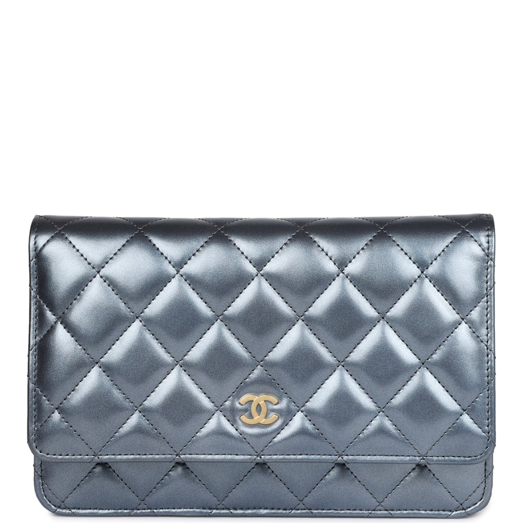 Chanel Dark Blue Quilted Caviar Leather Boy Yen Wallet - Yoogi's Closet