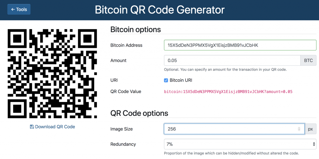 Bitcoin QR Code Generator Tool for Sending and Receiving