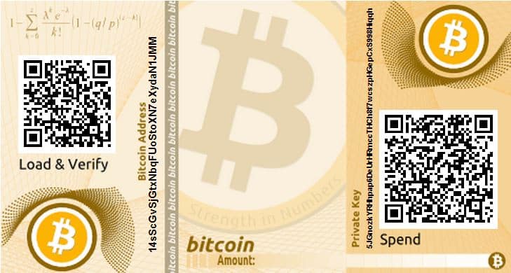 Paper wallet for Bitcoin