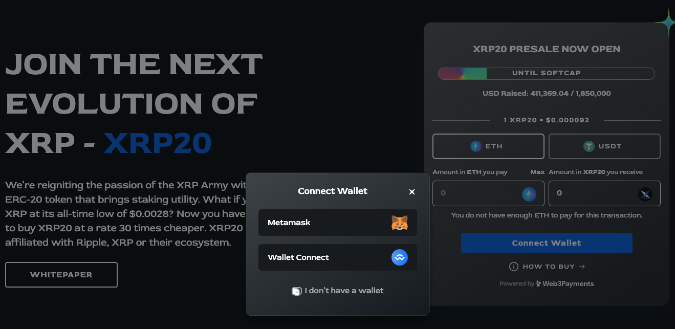 Koers, grafieken, marktkapitalisatie en andere metrics voor XRP20 (XRP20) | CoinMarketCap