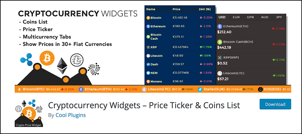 Cryptocurrency Widgets - WP Hive