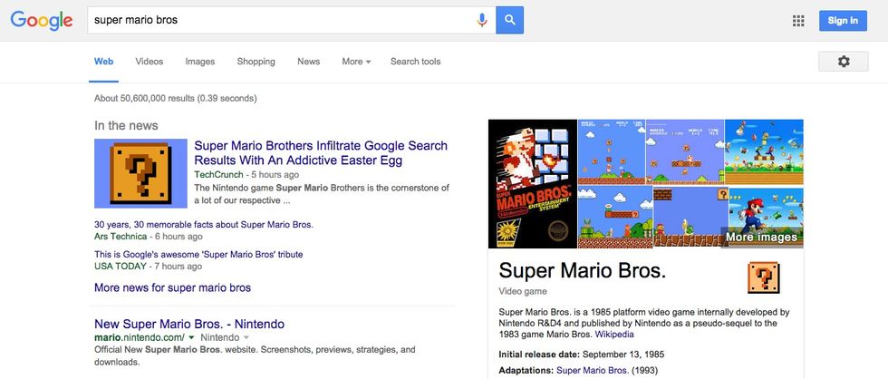 Google introduces a neat Super Mario Bros. Movie easter egg