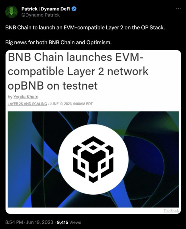 Binance (BNB) Smart Chain Testnet DEX Trades of the token