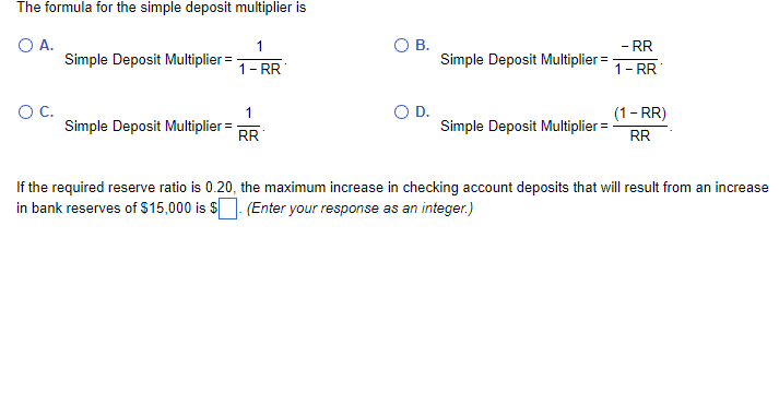 Deposit Multiplier - Due