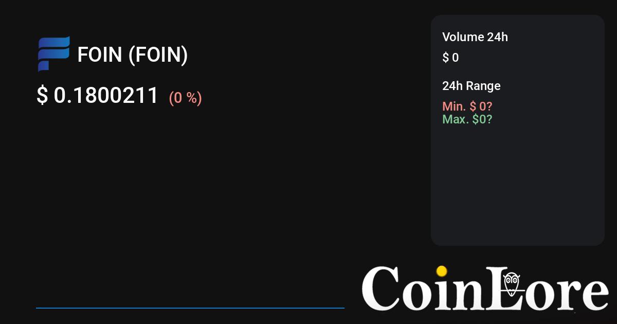 FOIN (FOIN) live coin price, charts, markets & liquidity