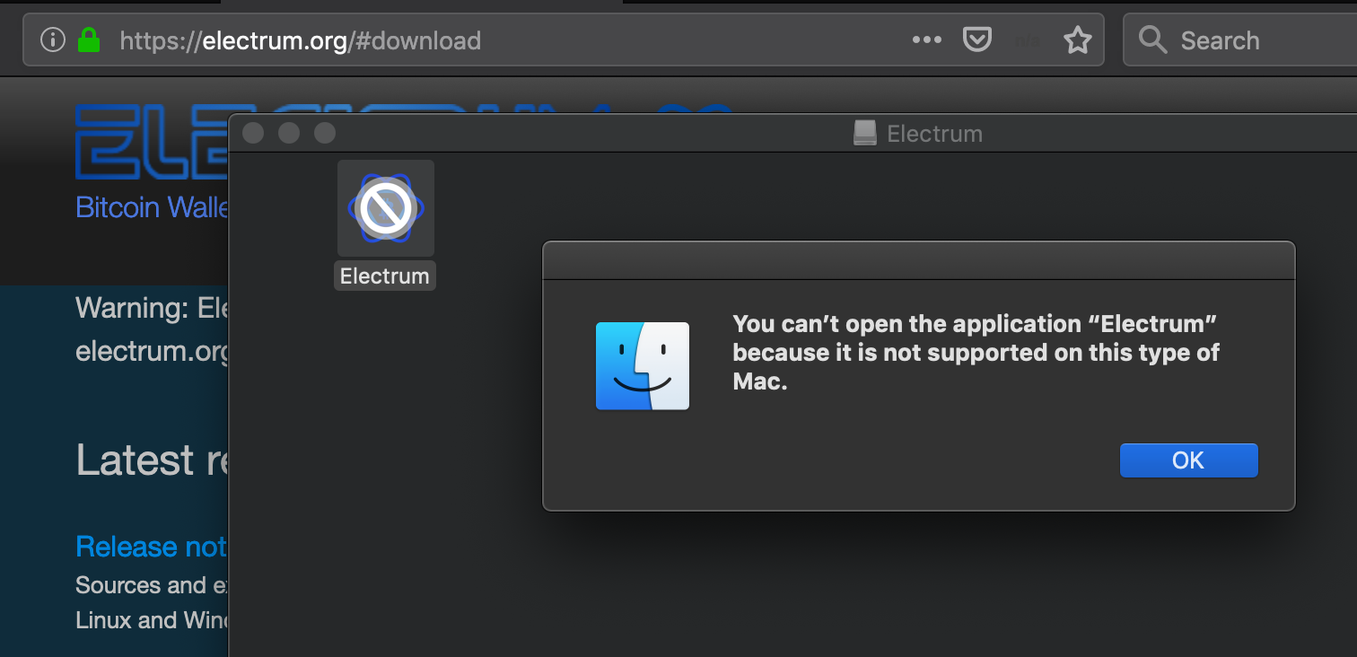 Can't get Electrum for BitCoin installed - Apple Community