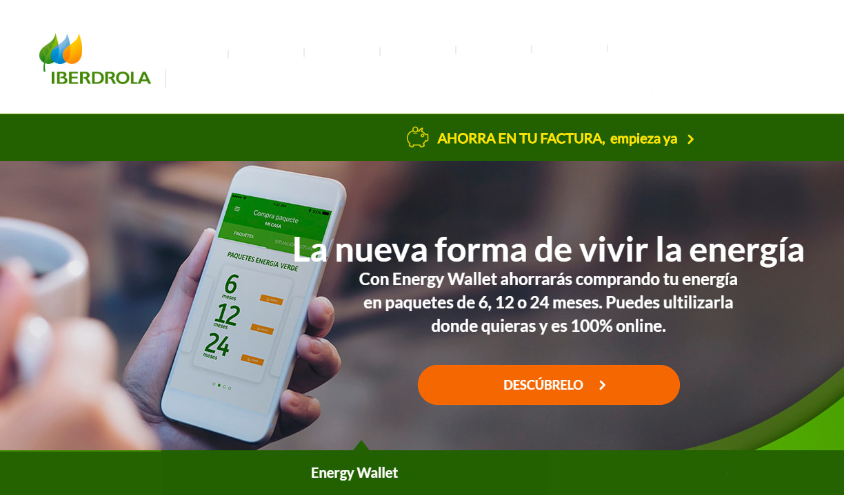 Energy Wallet, % renewable energy - IBERDROLA