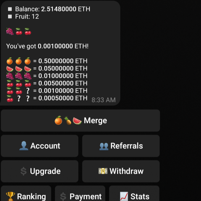 ETH Fruit Telegram Bot Details, Rating and Reviews - Telegram Directory