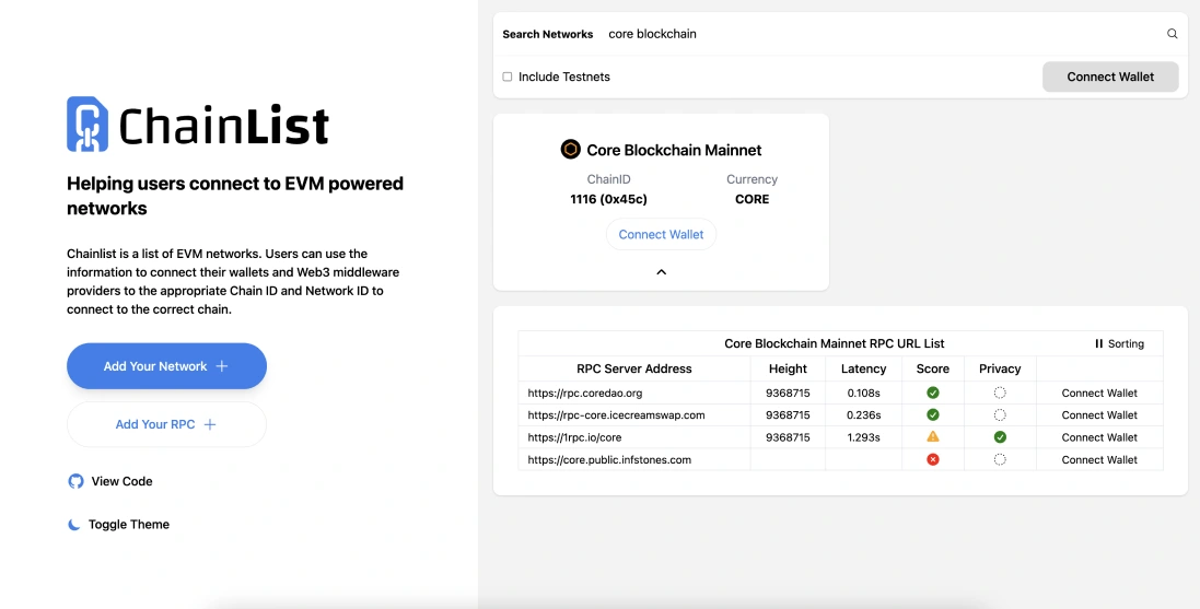 How to Add Core Mainnet to MetaMask Wallet