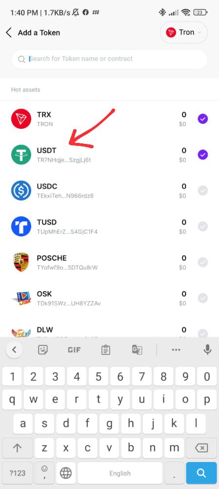 How to find my USDT wallet address