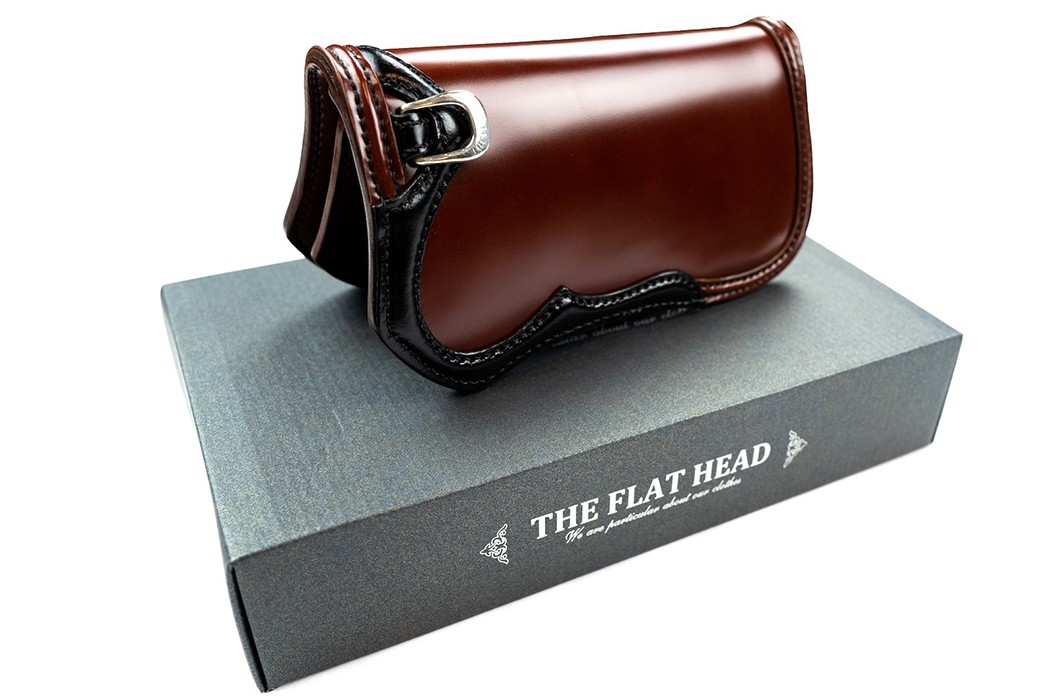 The Flat Head Handsewn Shinki Cordovan Card Case Camel