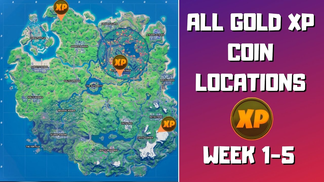 Fortnite Season 4 XP Coins Locations - Maps for All Weeks! - Pro Game Guides