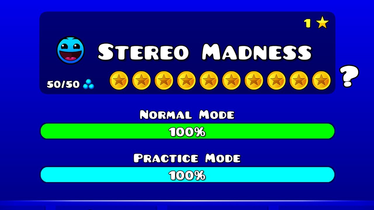 Geometry Dash - Level 1:Stereo Madness (All Coins) | Fruitlab